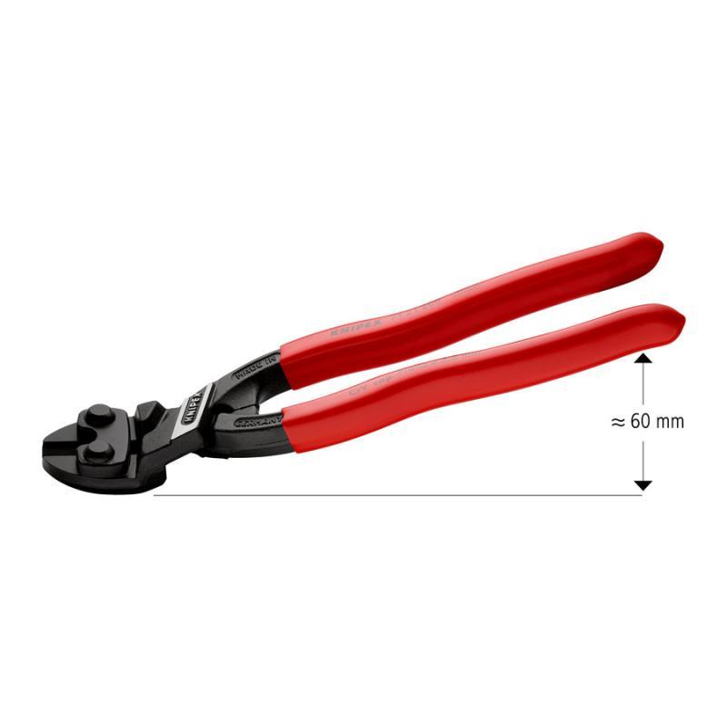 KNIPEX 71 21 200 CoBolt® Tronchese a doppia leva rivestiti in resina sintetica atramentata nera 200 mm