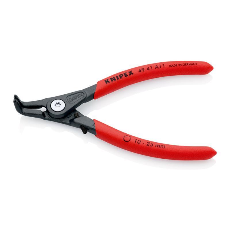 KNIPEX 49 41 A11 Pinza di precisione per anelli di sicurezza per anelli di sicurezza esterni su alberi rivestiti in resina sintetica antiscivolo bonderizzata grigia 130 mm