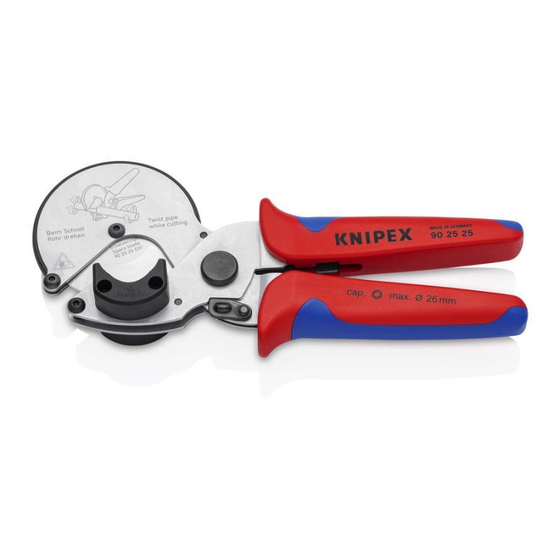 KNIPEX 90 25 25 Tagliatubi per tubi di plastica ad elevato spessore con impugnature multicomponente cromata 210 mm