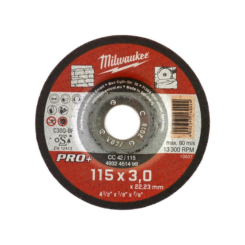 Dischi Da Taglio Per Pietra Pro - Milwaukee — MOLE DA TAGLIO PIETRA 115x3mm - PRO+