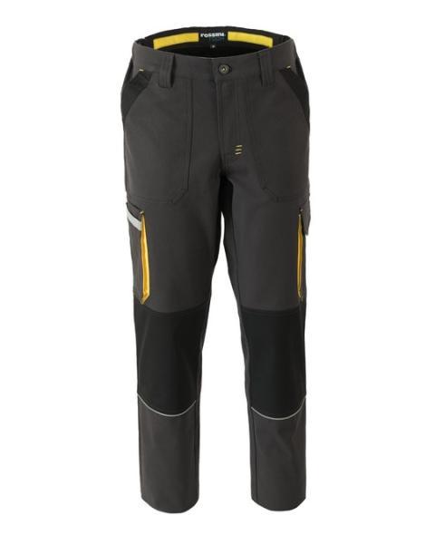 Pantalone da Lavoro Invernale R-Smart Uomo in Cotone Elasticizzato, Multitasche (330 g/m²) - Rossini A00228 — Grigio / M