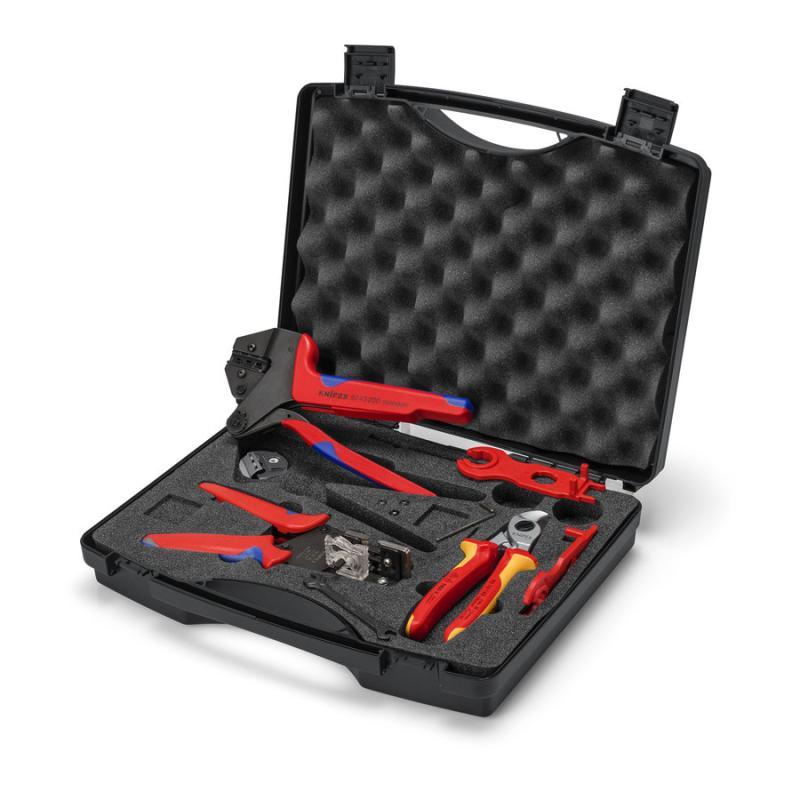 KNIPEX 97 91 04 V02 Valigia portautensili per fotovoltaico per connettori per cavi solari MC4® 7 pezzi 280 mm