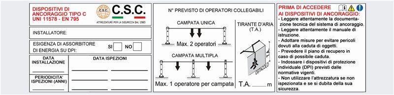 Linea Vita Light Targhetta Installazione In Alluminio