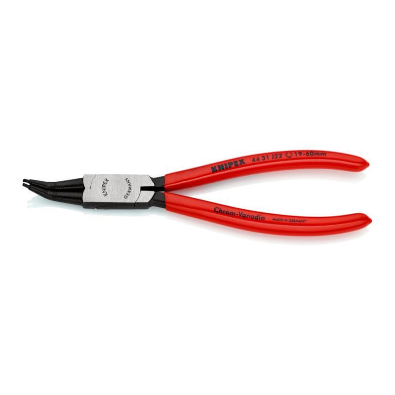 KNIPEX 44 31 J22 Pinza per anelli di sicurezza per anelli di sicurezza interni a fori angolazione a 45° rivestiti in resina sintetica atramentata nera 180 mm