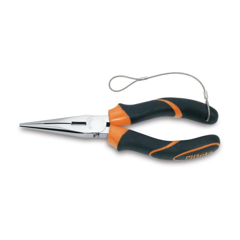 Pinze A Becchi Mezzotondi Lunghissimi Diritti Zigrinati Impugnatura Bimateriale H-Safe 1166BM-HS 200 Beta H-SAFE 011664040