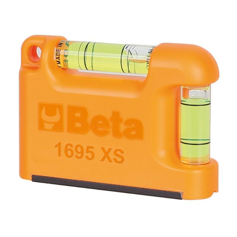 Livella Tascabile Con Base A "V" Magnetica In Alluminio Profilato 2 Fiale Infrangibili Precisione 1Mm/M 1695XS Beta 016950250