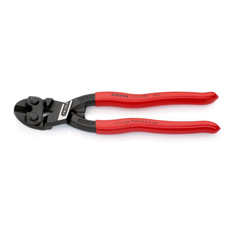 KNIPEX 71 21 200 SB CoBolt® Tronchese a doppia leva rivestiti in resina sintetica atramentata nera 200 mm in confezione Self-service