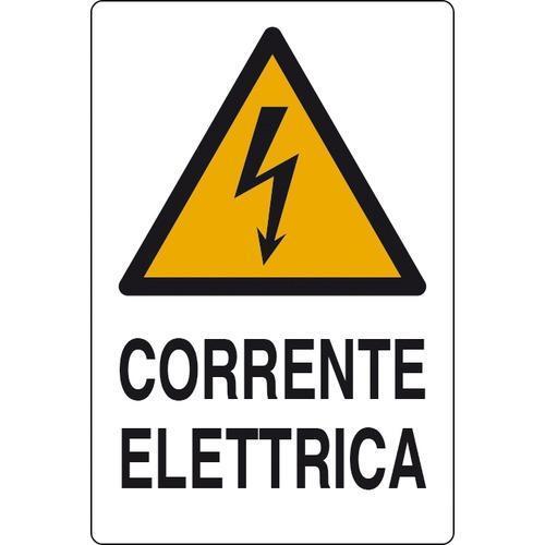 Cartello In Alluminio Attenzione Corrente Elettrica 30x20 cm