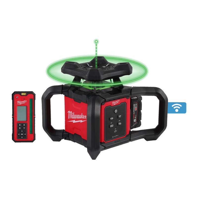 Livella Laser Rotante Verde 300M Orizzontale/Verticale One Key 18 Volt 5,0Ah (1 Batteria) - M18 Rlohvg300-501C - Milwaukee 4933493194