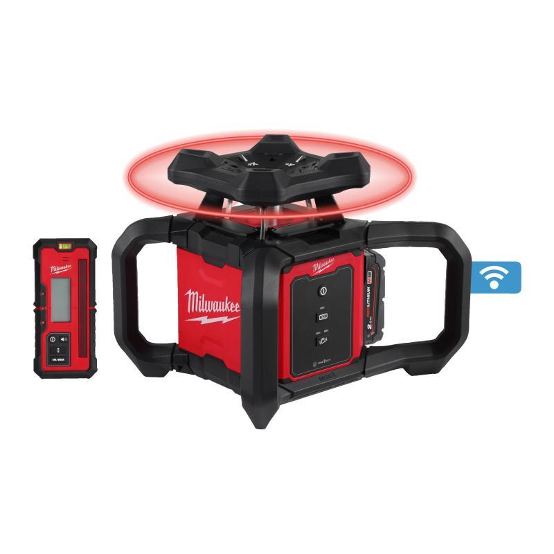 Livella Laser Rotante Rossa 600M Orizzontale One Key 18 Volt 2,0Ah (1 Batteria) - M18 Rloh600-201C - Milwaukee 4933493191