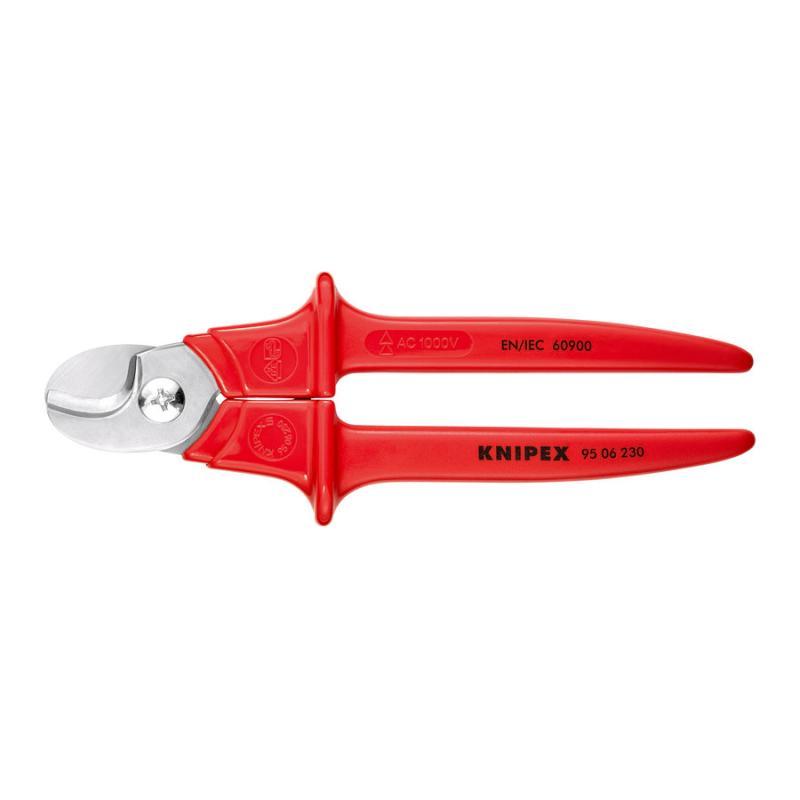 KNIPEX 95 06 230 Cesoia per cavi manici rivestiti in resina termoplastica isolati, rivestiti in resina termoplastica, collaudati VDE 230 mm