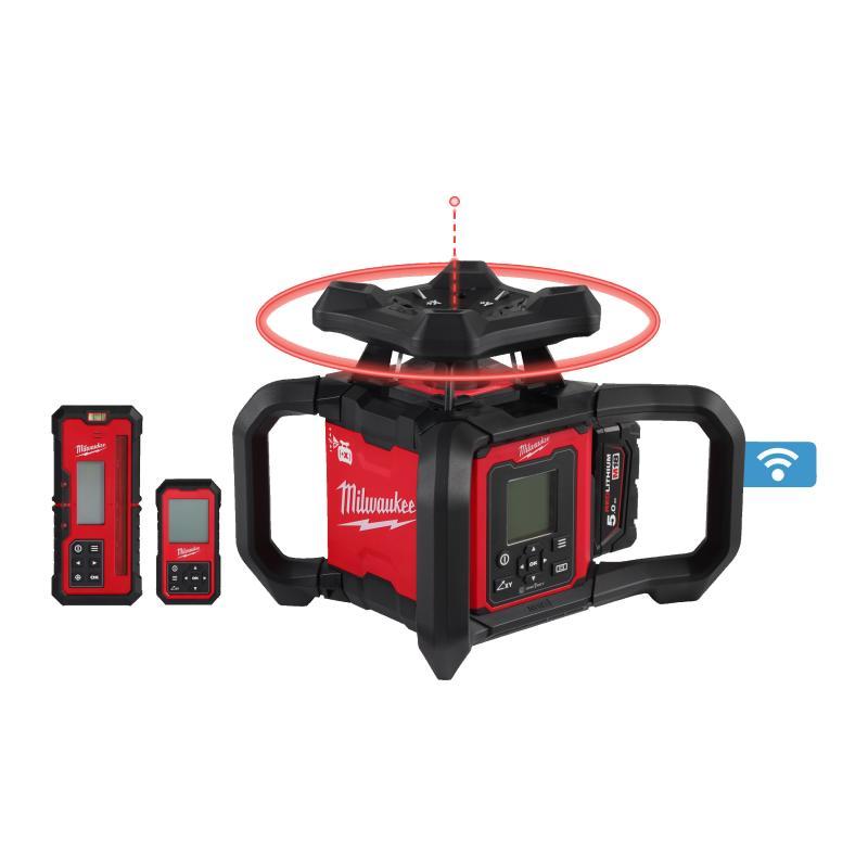 Livella Laser Rotante Rossa 1200M Orizzontale/Verticale Doppia Pendenza Automatica One Key 18 Volt 2,0Ah (1 Batteria) - M18 Rlohv1200-501C - Milwaukee 4933493204