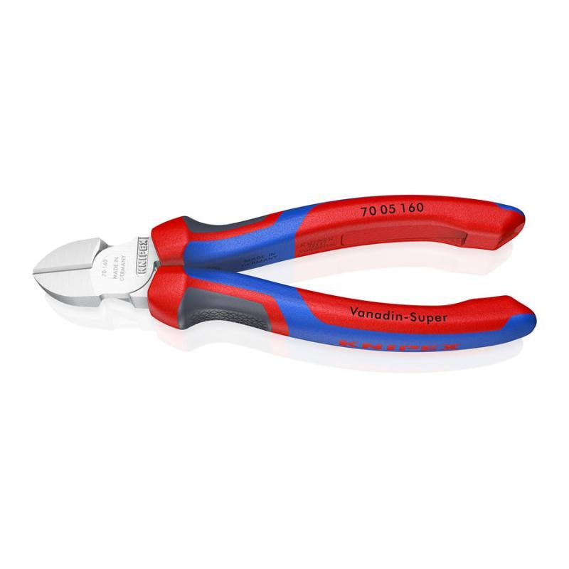 KNIPEX 70 05 160 SB Tronchese laterale con manici comfort cromata 160 mm in confezione Self-service