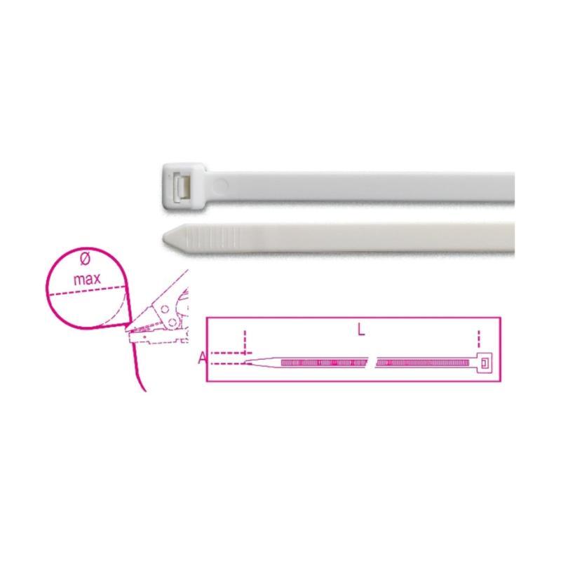 Fascette In Nylon Autoestinguente, Colore Bianco 1748-BV0 BMGroup