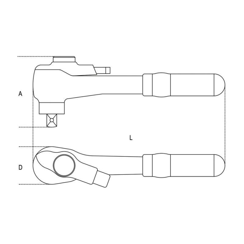 Cricchetto Reversibile Con Attacco Quadro Maschio 1/2” Con Sistema Di Bloccaggio Bussola 920MQ/55A Beta 009200809