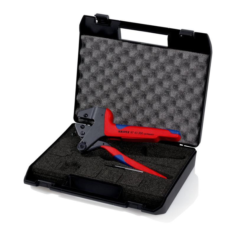 KNIPEX 97 43 200 Crimpatrice universale per terminali per matrici intercambiabili con impugnature multicomponente brunita 200 mm