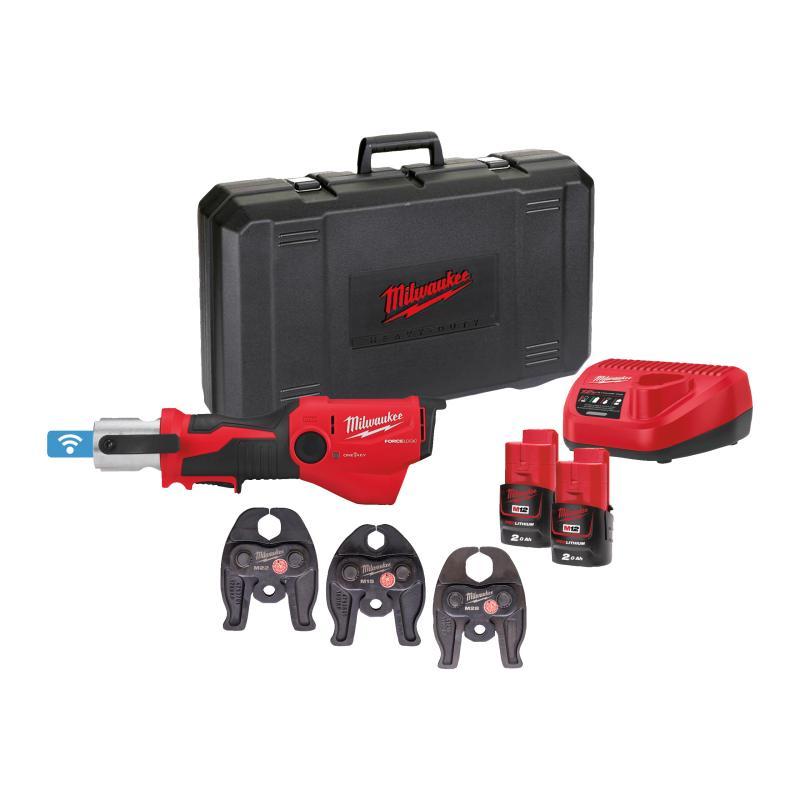 Pressatrice Idraulica 12V 2,0Ah Con Set Ganasce M (15, 22, 28 Mm) Tecnologia One Key - M12 Onehpt-202C M-Set - Milwaukee 4933481033