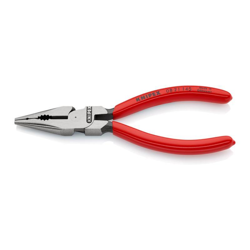 KNIPEX 08 21 145 Pinza universale con testa a punta rivestiti in resina sintetica atramentata nera 145 mm