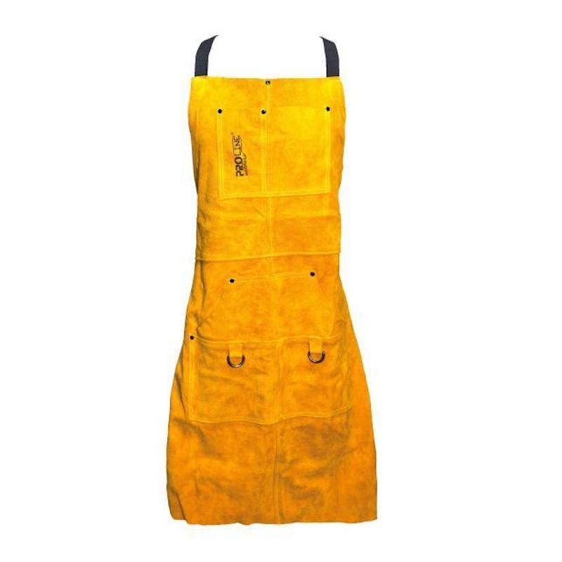 PRO LINE Grembiule per Saldatura in Pelle Bovina con 6 Tasche per lavoro