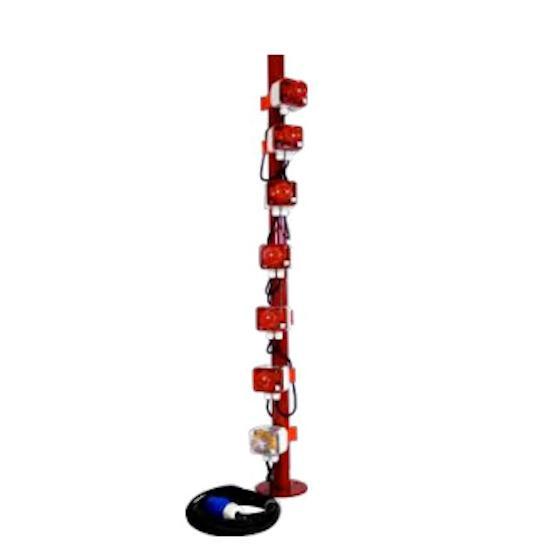 Catenario Di 6 Lampade LED Per Ponteggi Trasformatore Incorporato e Spina 24V