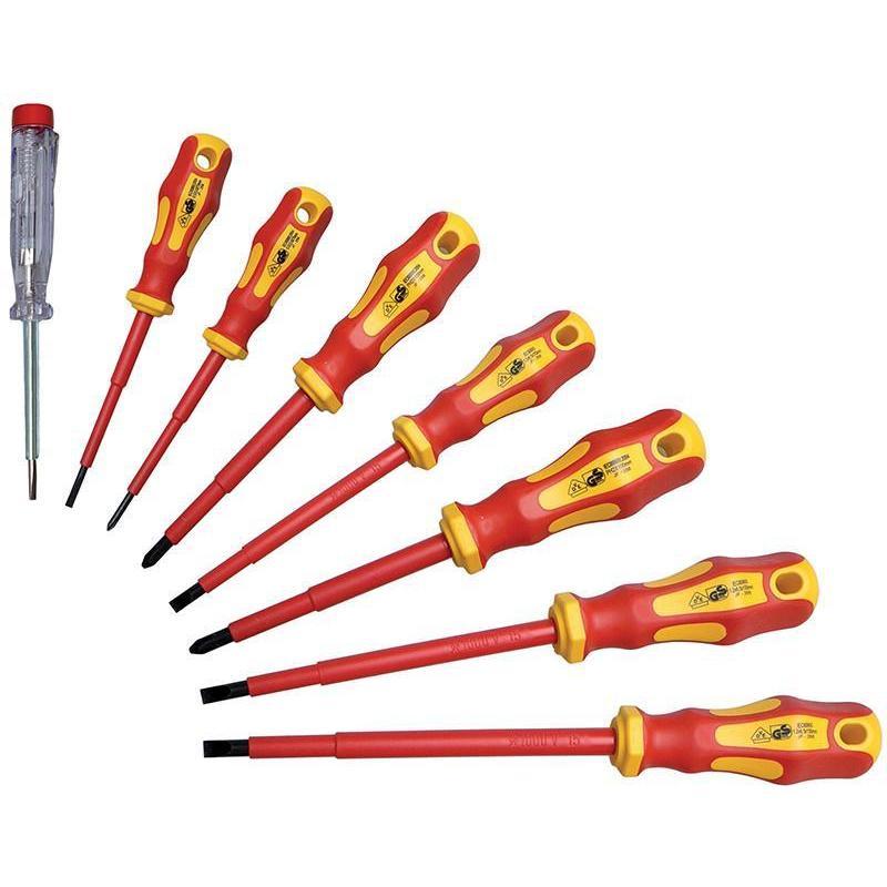 Serie 8 Pezzi Giravite Isolati VDE FERMEC