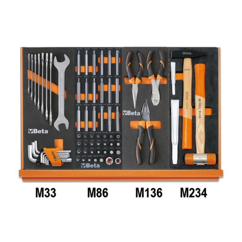 Assortimento Di 215 Utensili Per Impiego Universale In Vassoio Morbido In Eva 5988U/7M Beta 059881019