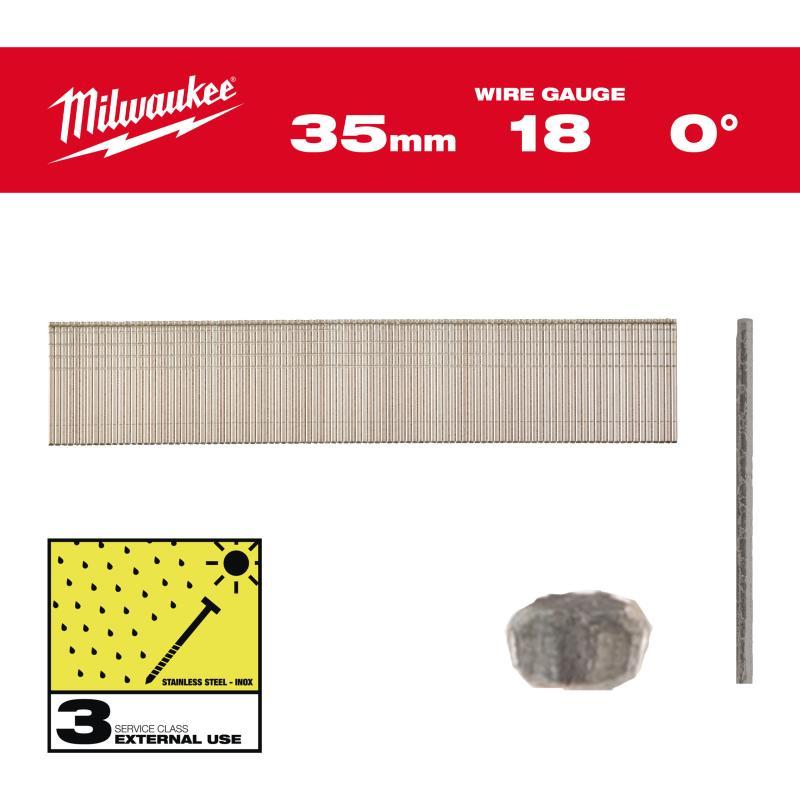 Groppini Testa 1 - Milwaukee — GROPPINO 18G/35mm/SC3 5000 pz - Inox