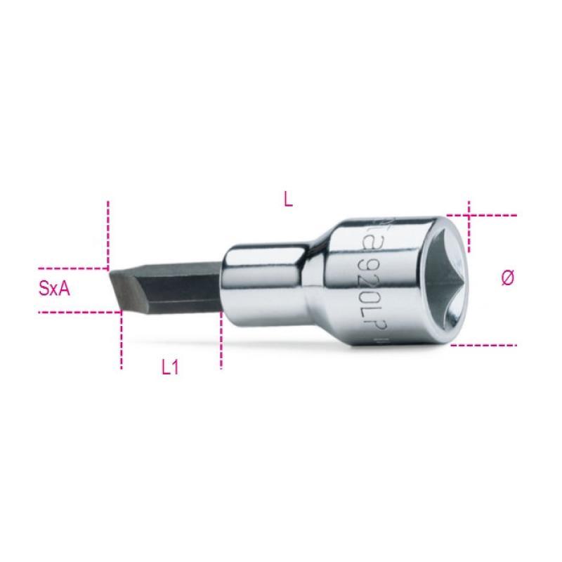 Chiavi A Bussola A Mano A Giravite Per Viti Con Intaglio Con Attacco Quadro 1/2" Cromate - Inserti Bruniti 920LP Beta