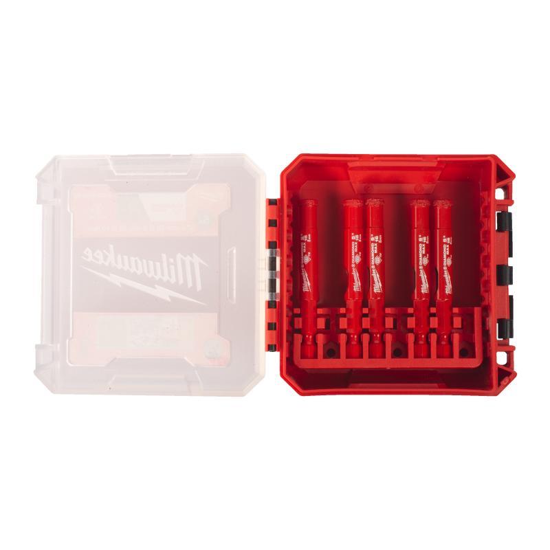 Punte Diamond Plus Secco Umido - Milwaukee — SET PUNTE DIAMANTATE 5PZ - 5x8mm