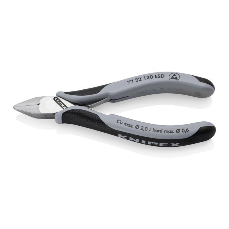 KNIPEX 77 32 130 ESD Tronchesi laterali per elettronica ESD con cerniera passante con impugnature multicomponente 130 mm