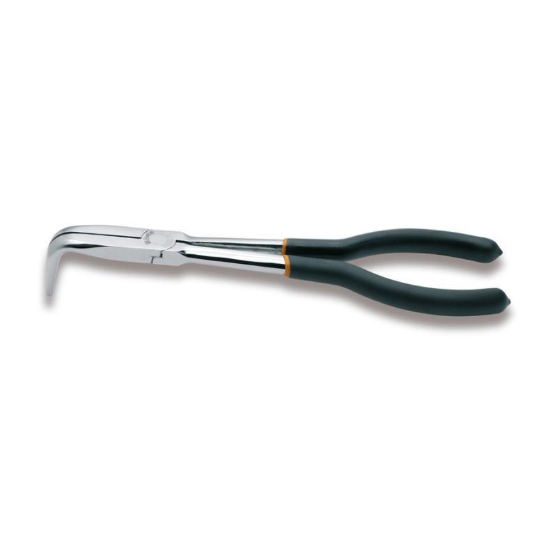 Pinza A Becchi Mezzotondi Lunghissimi Zigrinati Piegati A 90° Per Impieghi Speciali Manici Ricoperti Con 2 Strati Di Pvc Antiscivolo 1009L/C Beta 010090010
