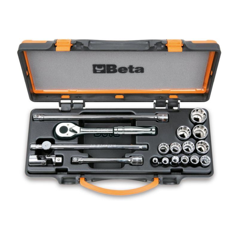 Assortimento Di 13 Chiavi A Bussola A Mano Poligonali E 5 Accessori In Cassetta Di Lamiera 910AS/MBM-C18 Beta 009100926