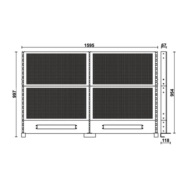 Kit 4 Pannelli Forati Con Struttura, Per Banchi Componibili C58Bc Da 1,6 M C58K/4PF-1,6M Beta 058000804