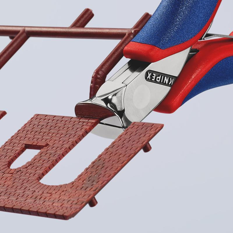 KNIPEX 64 12 115 Tronchese per elettronica con tagliente frontale con impugnature multicomponente 115 mm