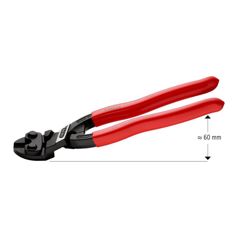KNIPEX 71 41 200 CoBolt® Tronchese a doppia leva rivestiti in resina sintetica atramentata nera 200 mm