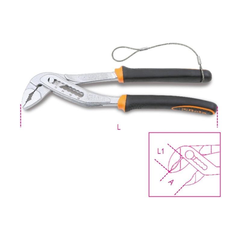 Pinza Regolabile A Cerniera Chiusa, Impugnatura Bimateriale H-Safe 1048BM-HS 250 Beta H-SAFE 010484215