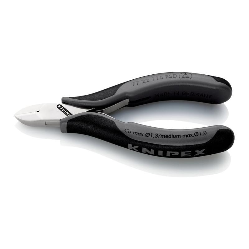 KNIPEX 77 22 115 ESD Tronchesi laterali per elettronica ESD con cerniera passante con impugnature multicomponente 115 mm