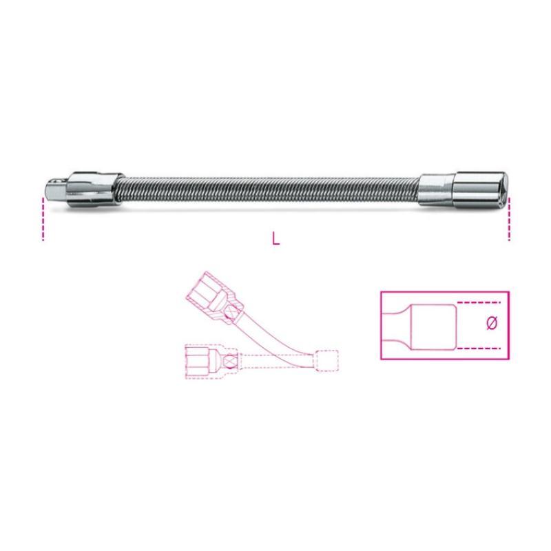 Prolunga A Mano Flessibile Con Attacchi Quadri Maschio E Femmina 1/4" Cromata 900FL 150 Beta 009000828