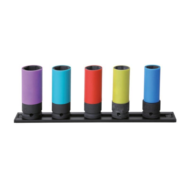 Serie 5 Chiavi A Bussola Macchina Per Dadi Ruote Con Inserti Polimerici Colorati Con Attacco Da 1/2", Su Guida Magnetica 720LC/PM5 Beta 007200646