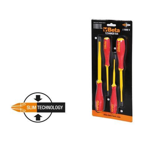 Serie Di 4 Giravite Slim Per Viti Senza Testa Con Intaglio 1234MQF/D4 Beta 012340654
