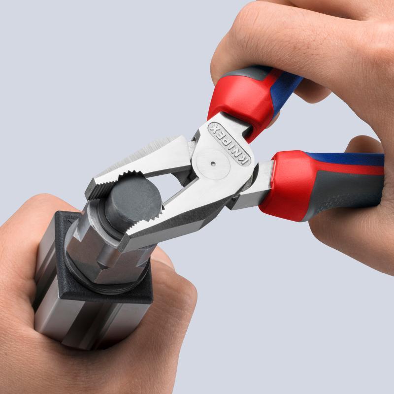 KNIPEX 02 05 180 Pinza universale tipo forte con manici comfort cromata 180 mm