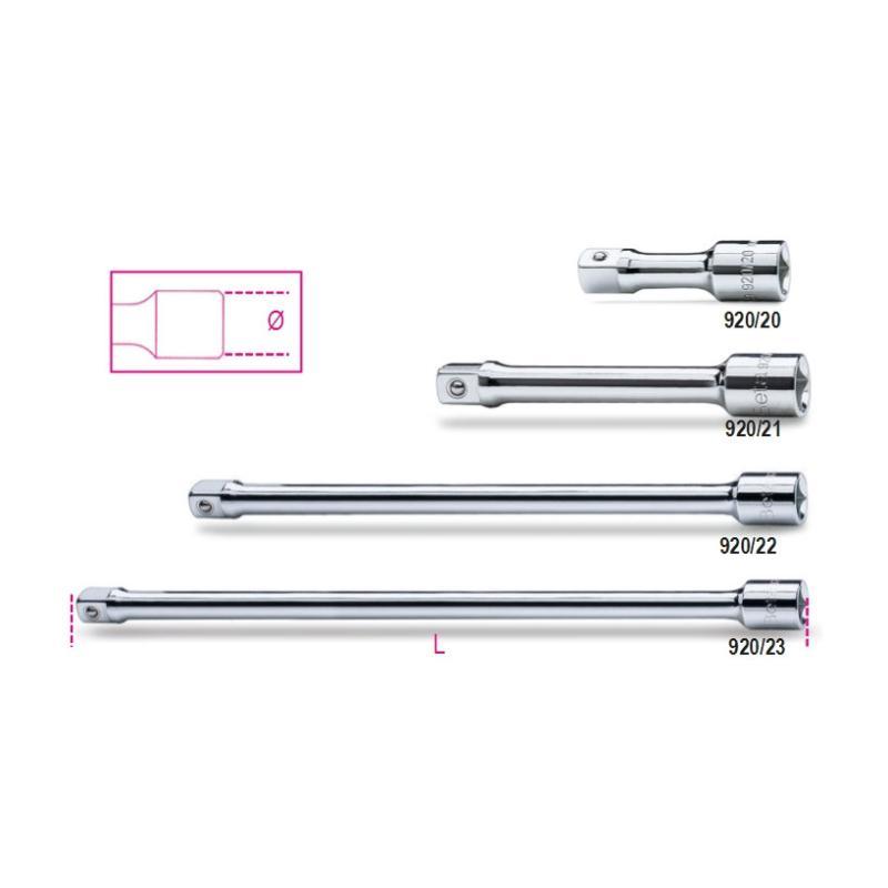 Prolunghe A Mano Con Attacchi Quadri Maschio E Femmina 1/2" Cromate 920/20÷920/23 Beta