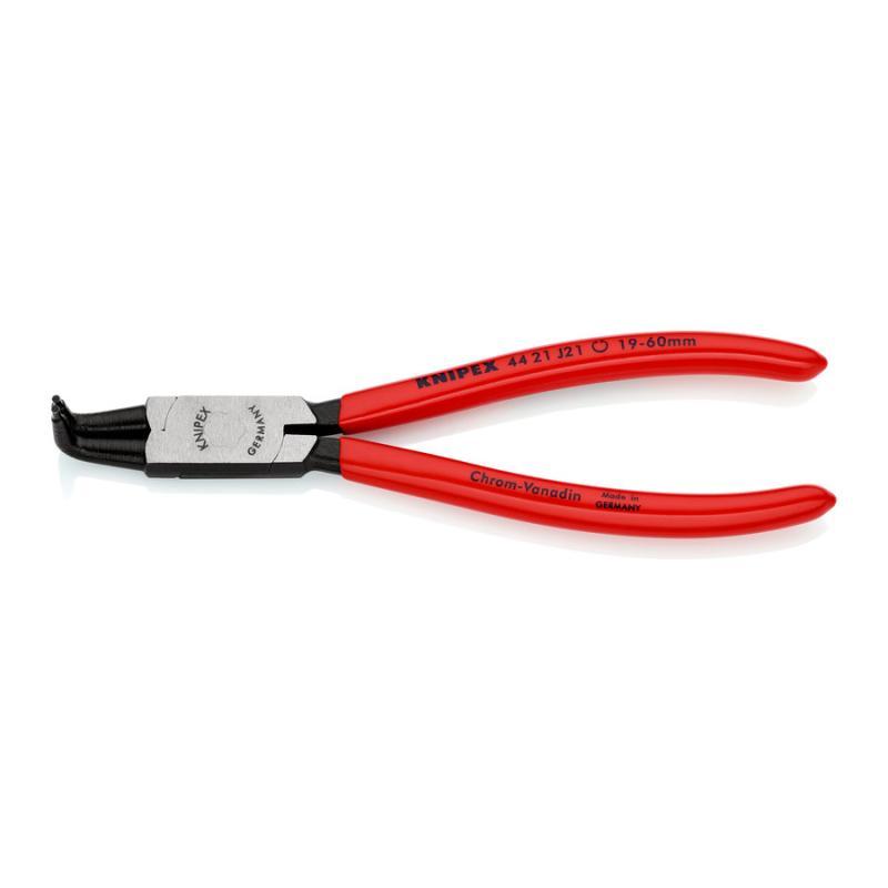 KNIPEX 44 21 J21 Pinza per anelli di sicurezza per anelli di sicurezza interni a fori rivestiti in resina sintetica atramentata nera 170 mm