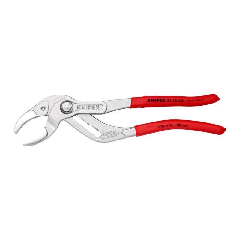 KNIPEX 81 03 250 Pinza per sifone e connettore rivestiti in resina sintetica antiscivolo cromata 250 mm