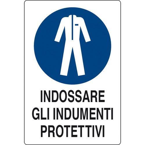 Cartello In Alluminio Indossare Gli Indumenti Di protezione 30x20 cm