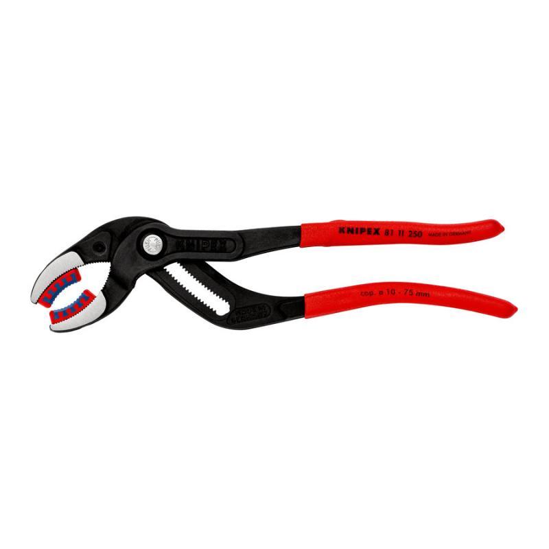 KNIPEX 81 11 250 Pinza per sifone e connettore rivestiti in resina sintetica antiscivolo atramentata nera 250 mm