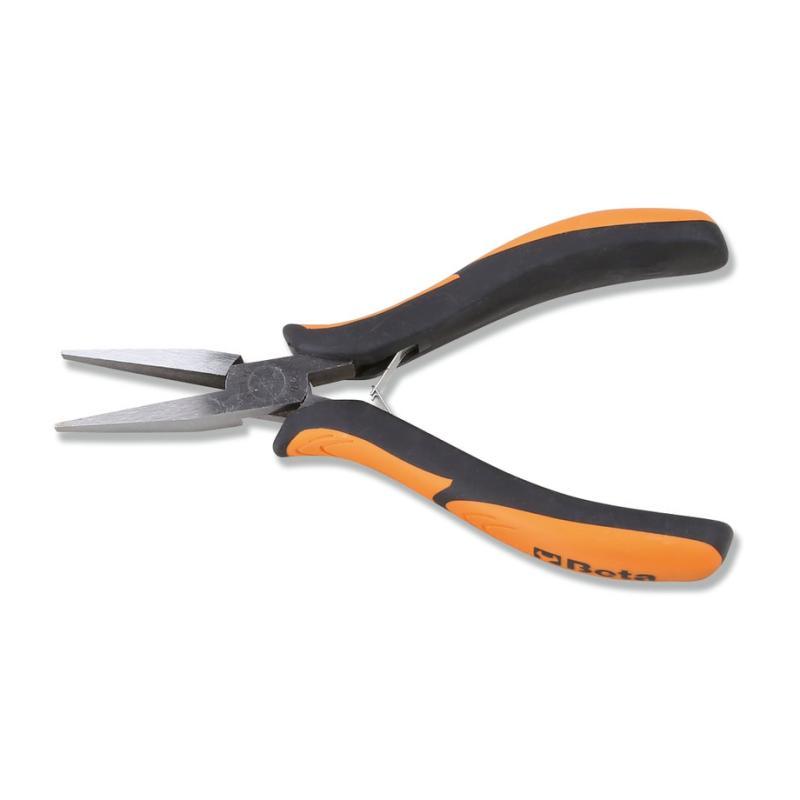 Pinza Per Elettronica A Becchi Piatti Lunghi Lisci Impugnatura Bimateriale 1172BM Beta 011720101