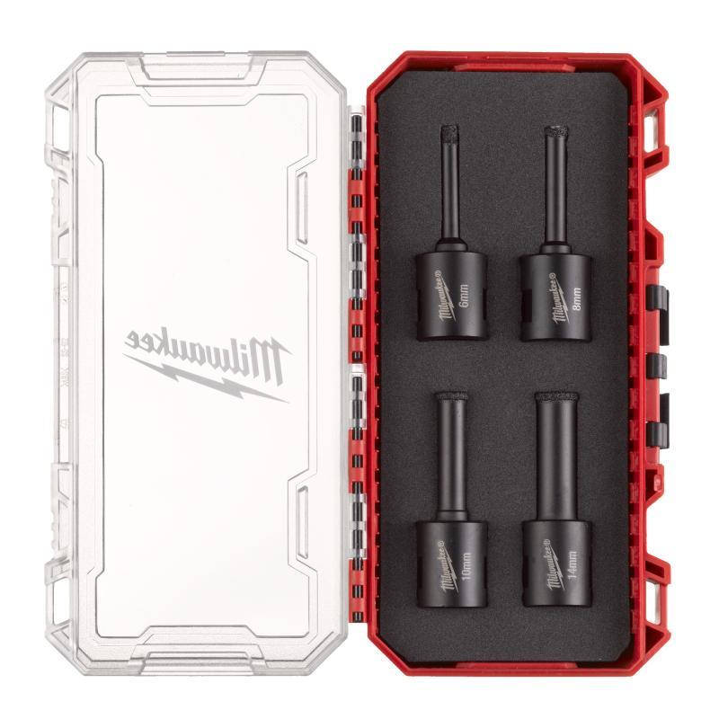 Punte Diamantate A Secco Diamond Max - Milwaukee — PUNTA DIAMANTATA ATTACCO M14 - SET 4 PZ