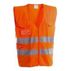Gilet Road Con Portabadge Alta Visibilità P&P LOYAL — Arancione / XL