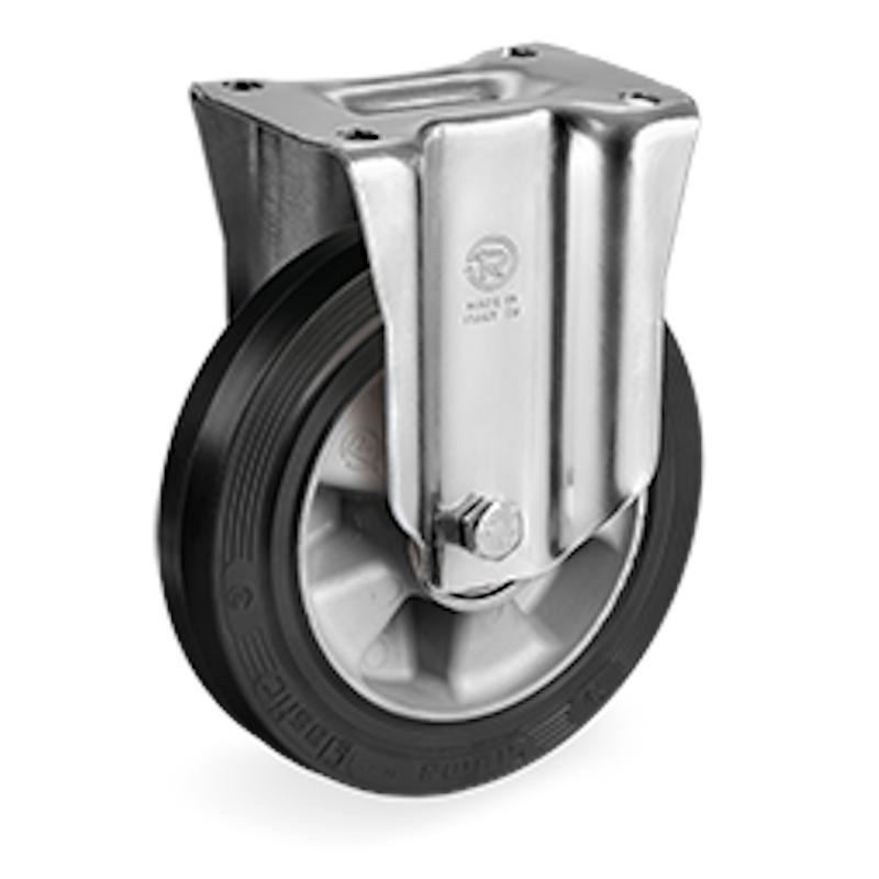 Ruota Industriale in Gomma Vulcanizzata Serie 72 Supporto Fisso NL ø Ruota 100-200mm Carichi Pesanti